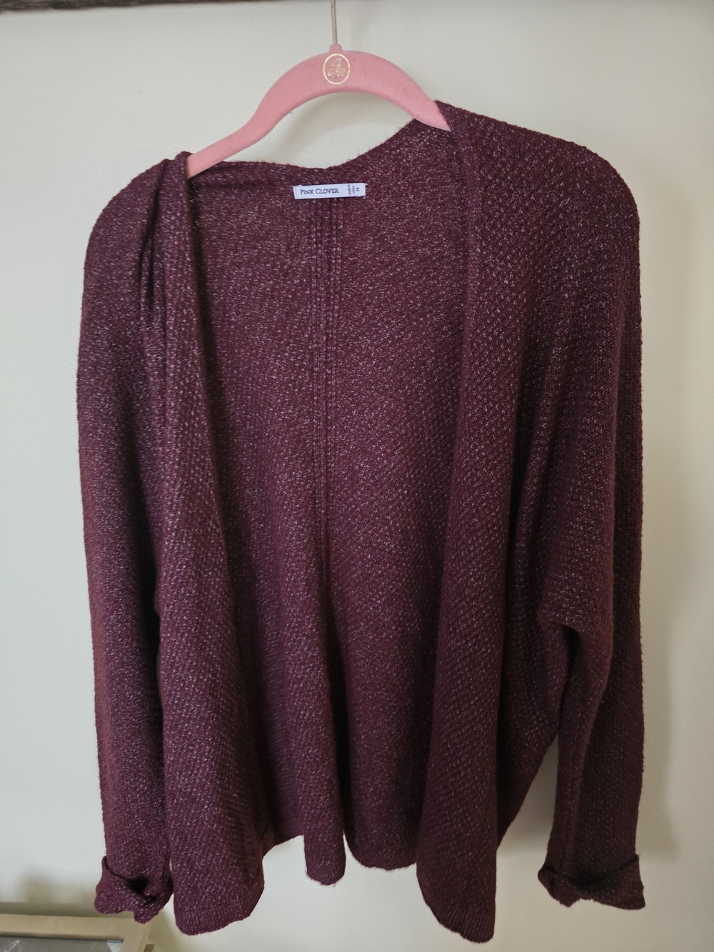 Pink Clover Women's Deep Burgundy Cardigan Sweater